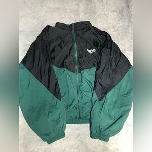 Reebok Black and Teal Zip-Up Jacket